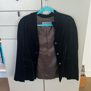 Morgane Le Fay Brown Velvet Button Blazer Jacket Women’s Size Small